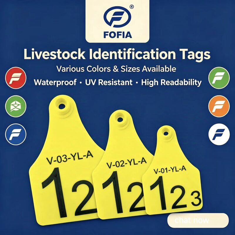 Nieuwe plastic koeien-oortekens runderen, schapen en varkensboerderijen Gebruik oortekens met een nummer dier tracking chip