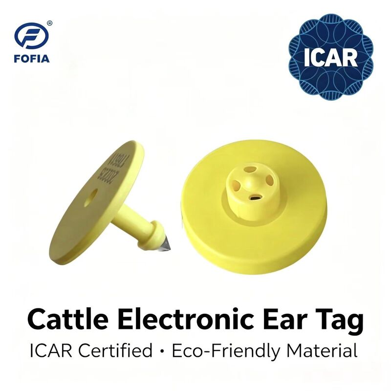 Nieuwe Volledige ICAR LF Waterdichte RFID TPU Gele Dierenoorstekker 14,5 mm ET908+T901 Chips 5 Jaar Garantie Voor Fofia Vee Gebruik