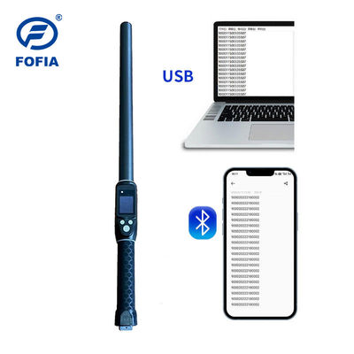 Custom ISO FDX-B HDX 30000 Records Handheld Stick RFID Reader Voor vee Vee Oordopjes Microchip Long Range Plastic